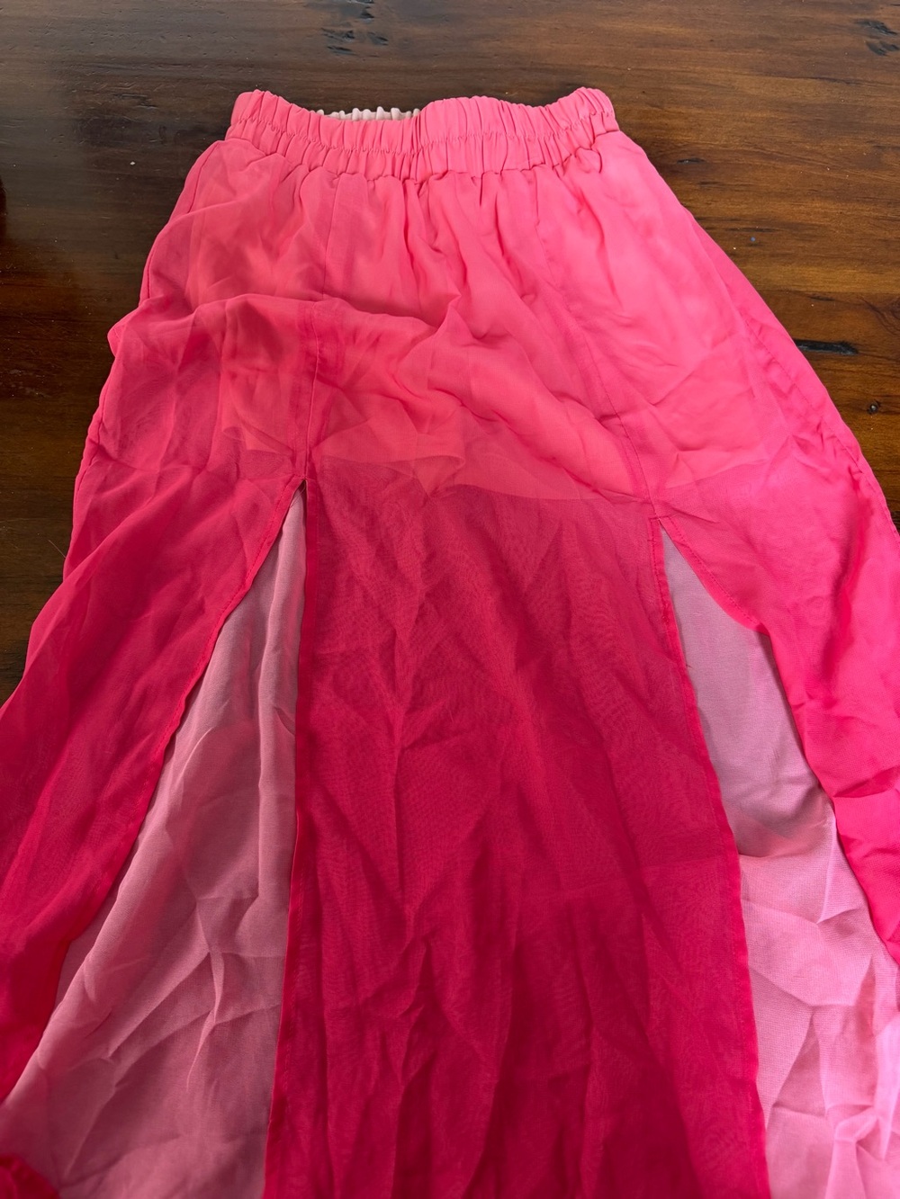 Charlotte Russe Hot Pink Double-Slit Maxi Skirt